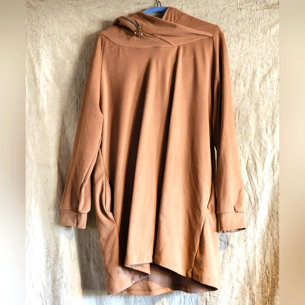 38. NWT Zipper Hood Cowl Neck Dress